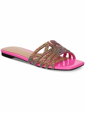 Tianah Womens Rhinestone Slip On Slide Sandals Lightweight Womens Sandals discount