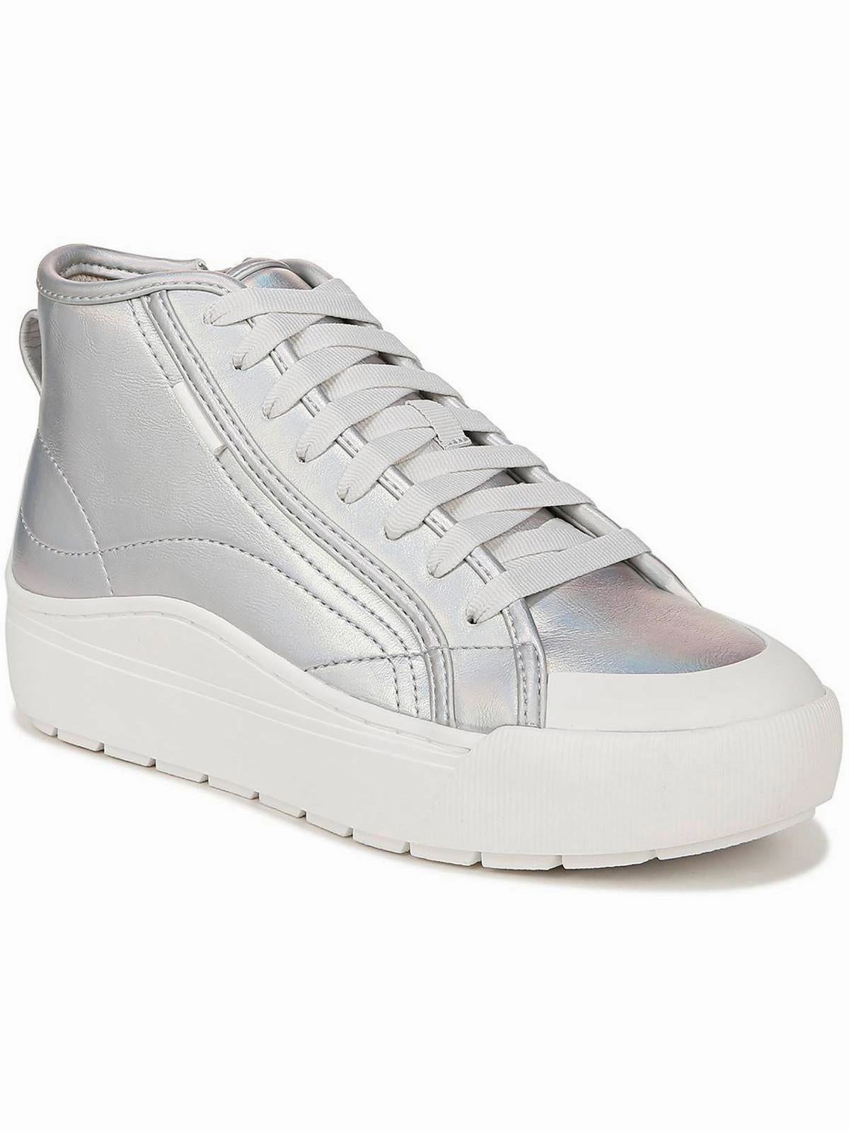 Time off Womens Faux Leather Lace Up High-Top Sneakers