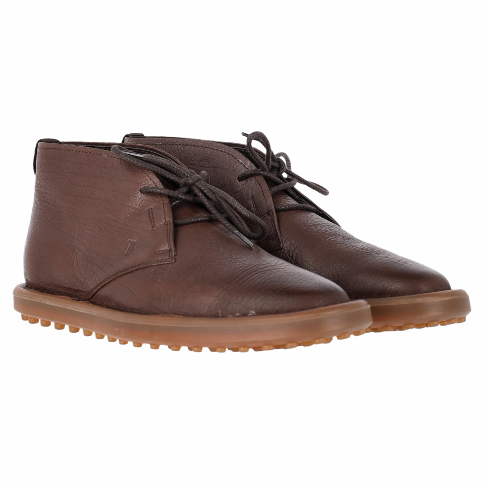 Tod's Lace-Up Desert Boots in Brown Leather