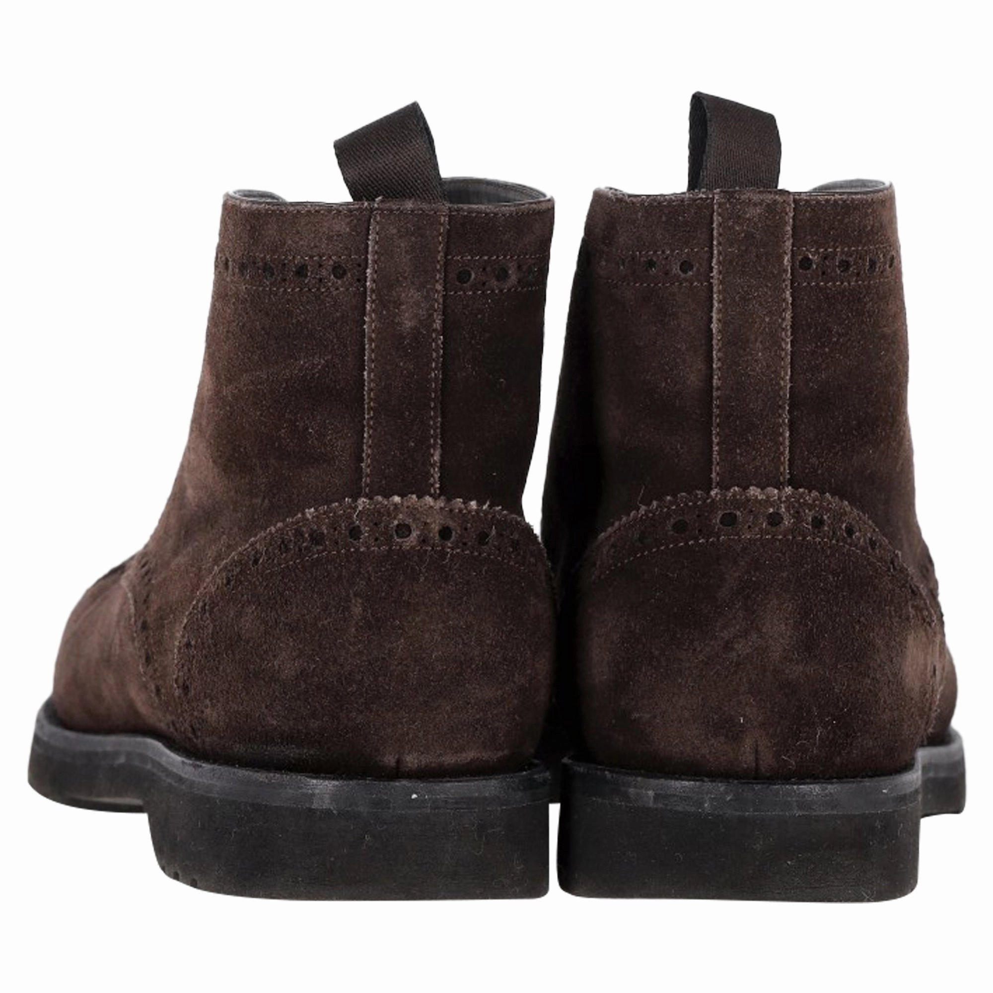 Tom Ford Laser Cut Lacer-Up Chukka Boots in Brown Suede
