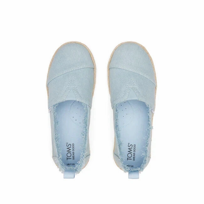 Toms Alpargata 10020625 Girls US 12 Blue Denim Espadrille Casual Shoes ZPO513 (Blue,12)