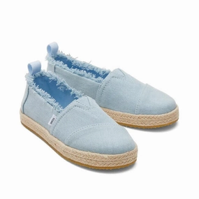 Toms Alpargata 10020625 Girls US 12 Blue Denim Espadrille Casual Shoes ZPO513 (Blue,12) Online sale for Girls Shoes