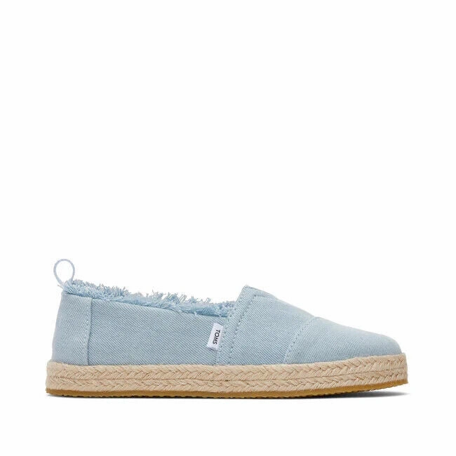 Toms Alpargata 10020625 Girls US 12 Blue Denim Espadrille Casual Shoes ZPO513 (Blue,12)