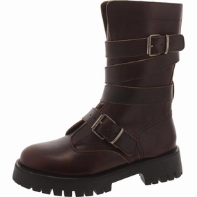 Trenton Womens Leather Lugged Sole Mid-Calf Boots Womens Boots sale online