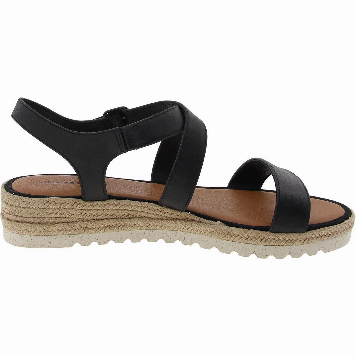 Trianna Womens Adjustable Leather Wedge Sandals