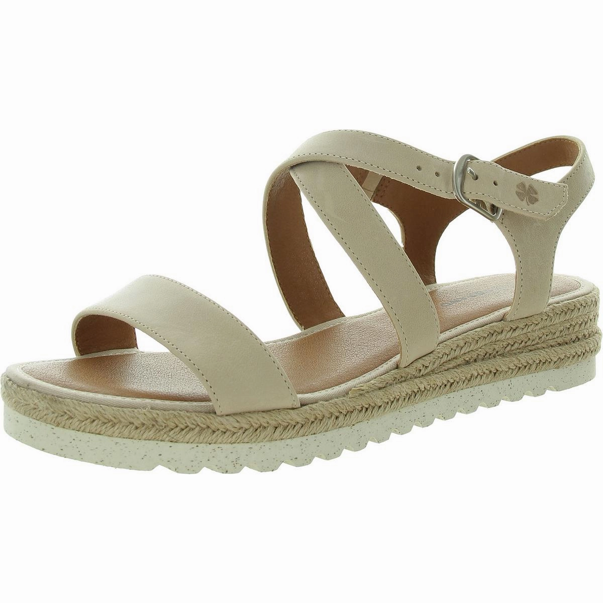 Trianna Womens Adjustable Leather Wedge Sandals