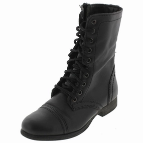 Troopa Womens Leather Lace Up Combat Boots Discount Boots for Women