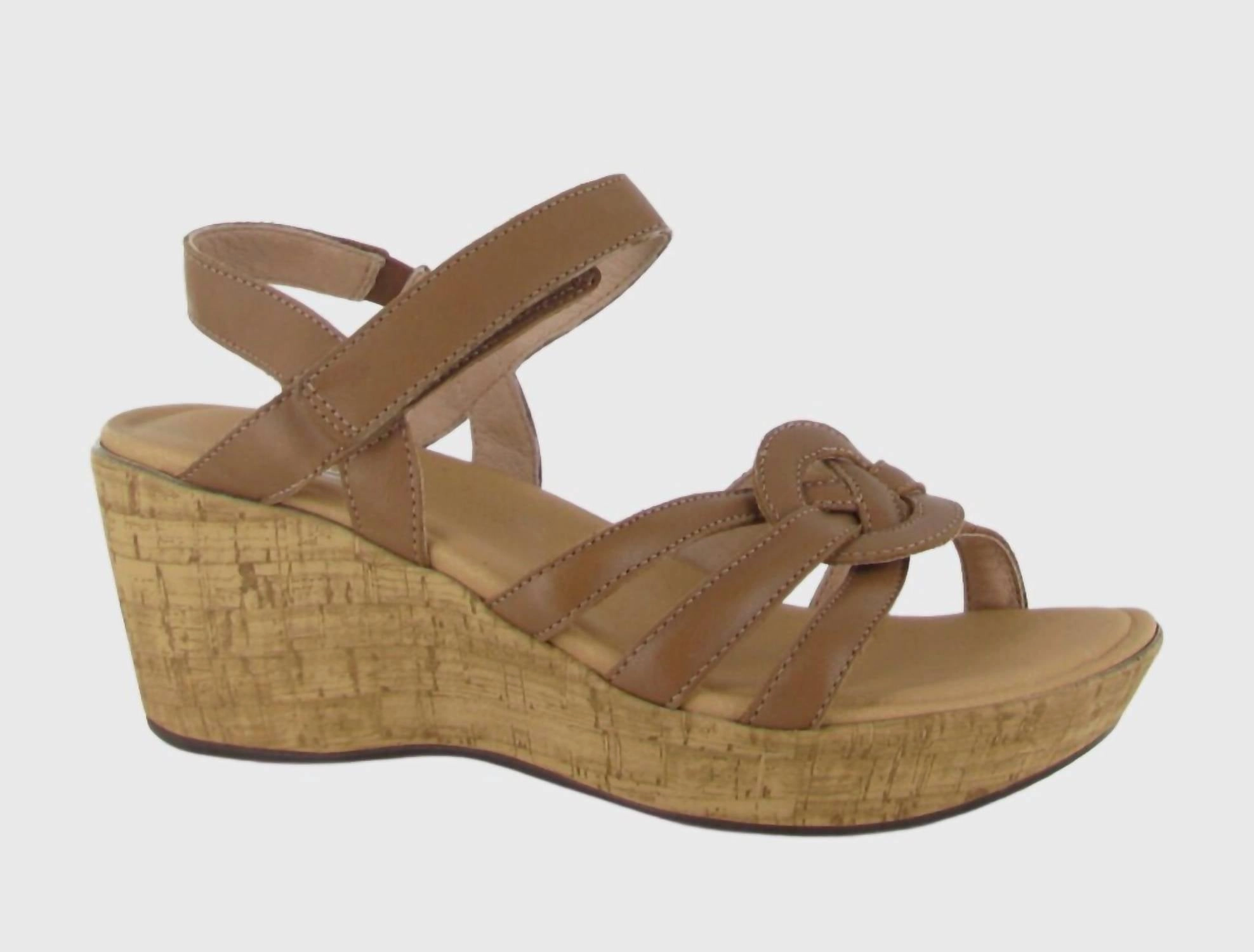 Tropical Wedge Sandal In Caramel Leather Stylish Womens Sandals discount