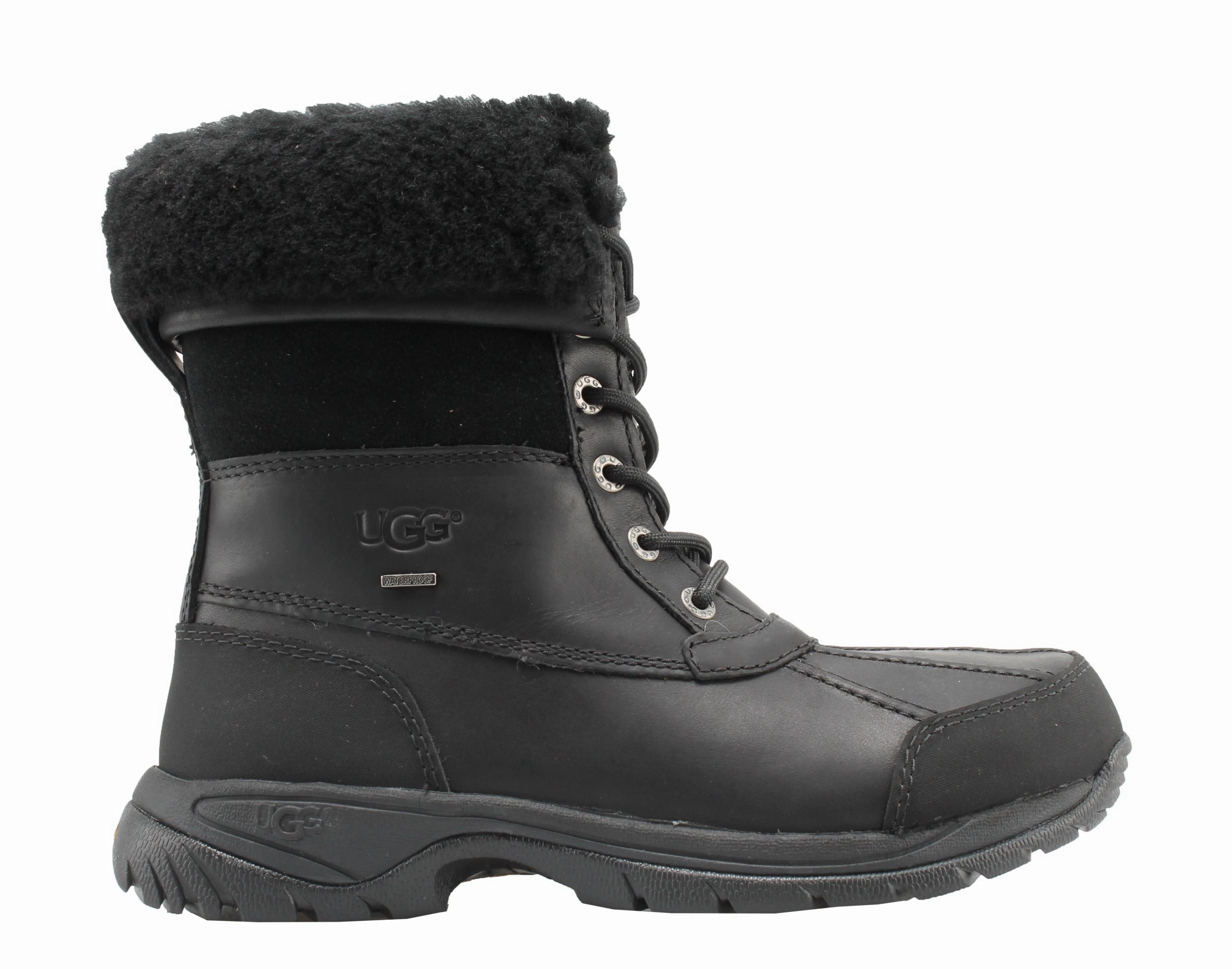 UGG Australia Butte Black Waterproof Leather Men's Winter Boots 5521 -BLK