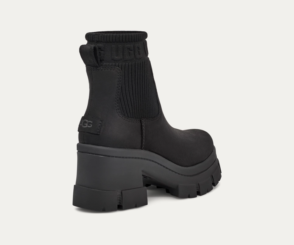 UGG Brooklyn 1148730-BLK Boots Womens 8.5 Black Suede Waterproof Chelsea KHD2031