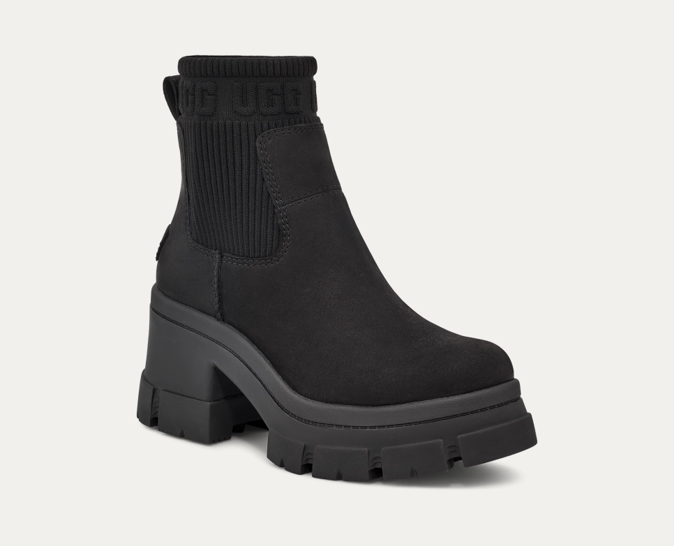 UGG Brooklyn 1148730-BLK Boots Womens 8.5 Black Suede Waterproof Chelsea KHD2031 Top-rated Womens Boots outlet