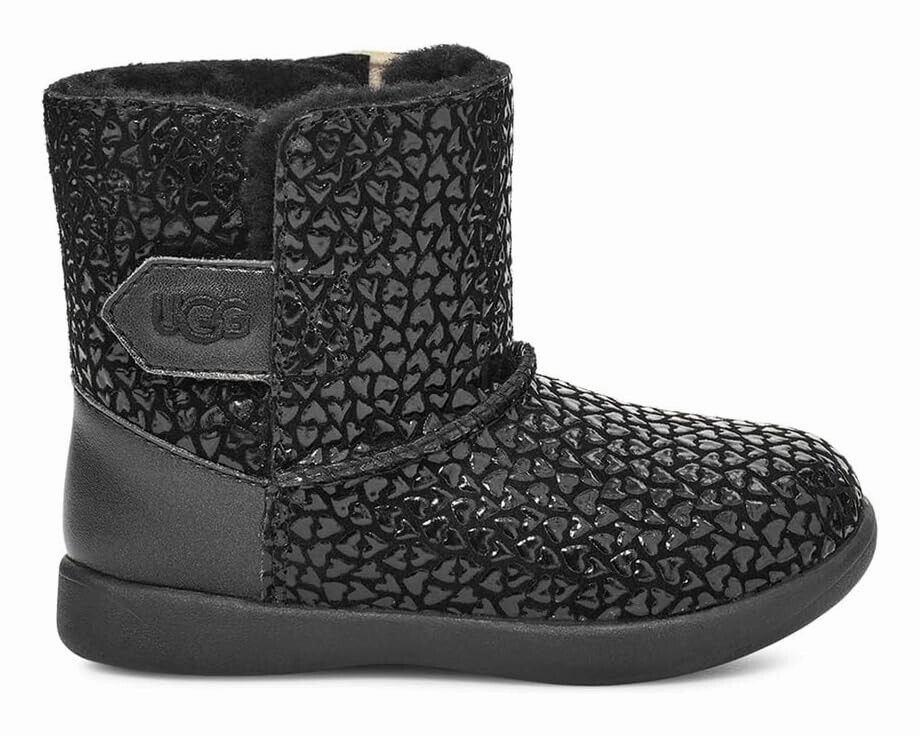 UGG Keelan Gel Hearts 1143656T-001 Boots Toddler 6 Black Round Toe Ankle KHD064