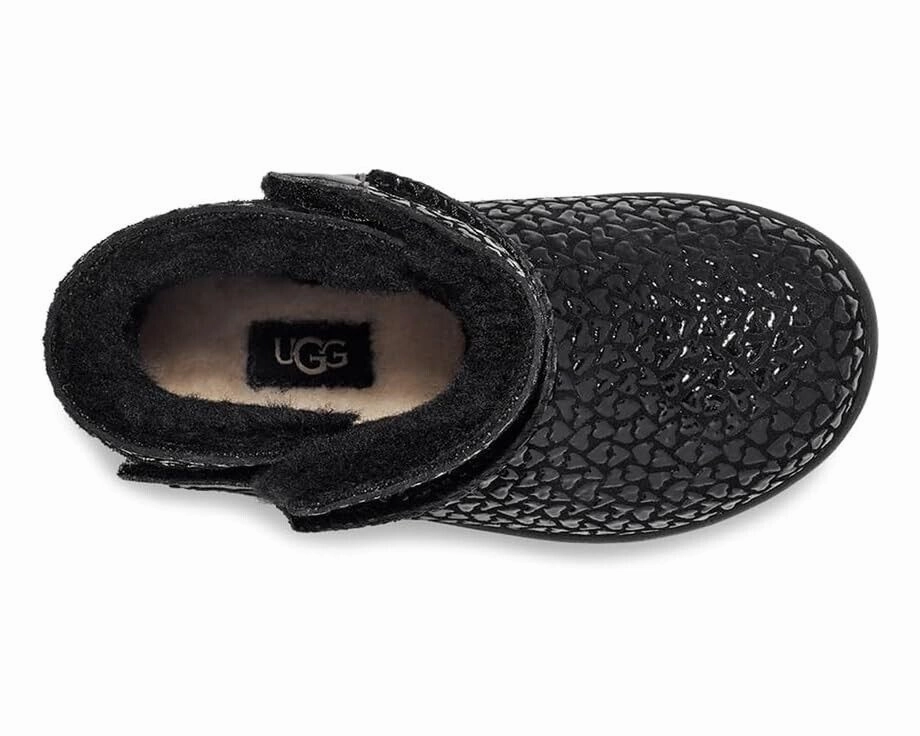UGG Keelan Gel Hearts 1143656T-001 Boots Toddler 6 Black Round Toe Ankle KHD064