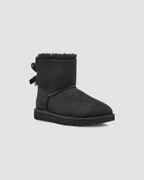 UGG Mini Bailey Bow II 1016501-BLK Women's 8 Black Slip-On Winter Boots KHD1943 Top-rated Womens Boots outlet