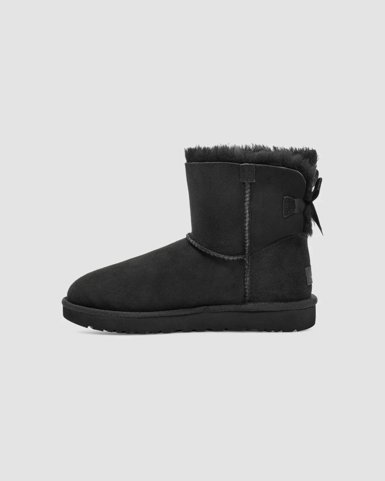UGG Mini Bailey Bow II 1016501-BLK Women's 8 Black Slip-On Winter Boots KHD1943