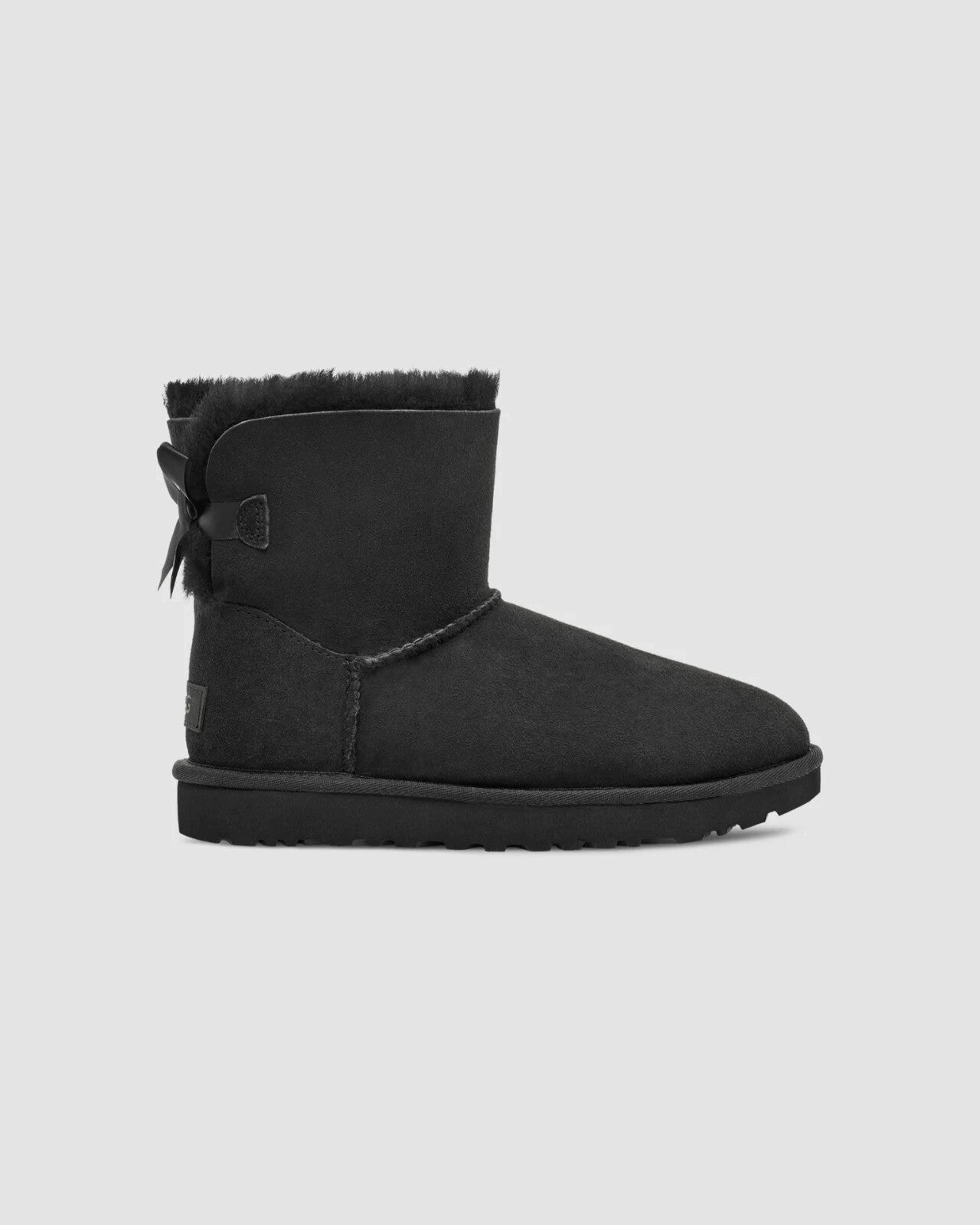 UGG Mini Bailey Bow II 1016501-BLK Women's 8 Black Slip-On Winter Boots KHD1943