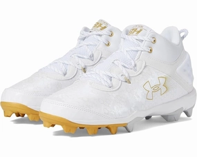 Under Armour Harper 8 Mid RM 3026592-100 Men's White Baseball Cleats KHD2713 Mens Athletic Shoes clearance sale