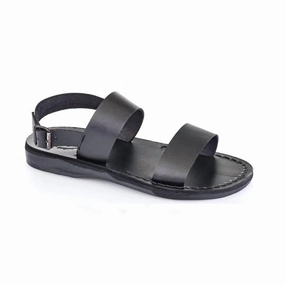 Unisex - Golan Leather Slingback Flat Sandal In Black Buy now Womens Sandals cheap