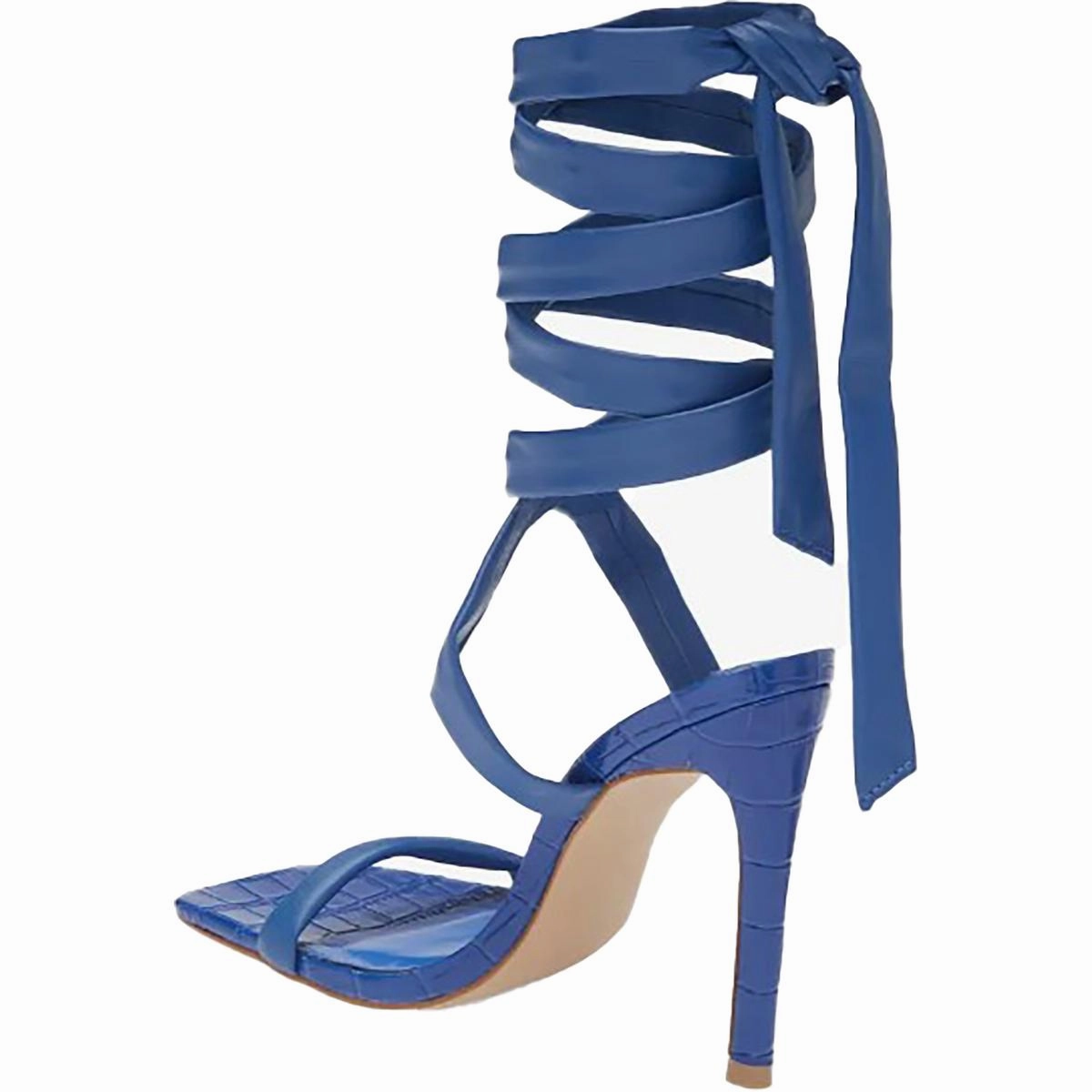 Utilize Womens Faux Leather Wrap Heels