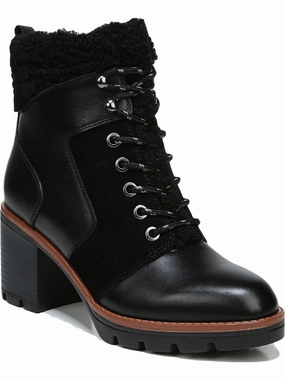 VAL Womens Leather Lug Sole Combat & Lace-up Boots Cheap Womens Leather Boots