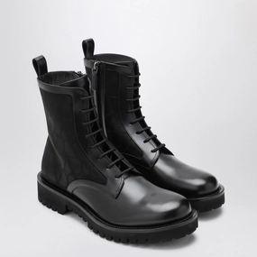 Valentino Garavani Men's Combat Boot In Technical Fabric And Toile Iconographe Calfskin Buy Mens Chukkas online shop