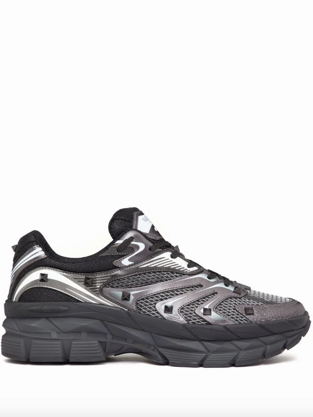 Valentino Garavani MS-2960 Low-Top Trainer in Fabric and Calfskin