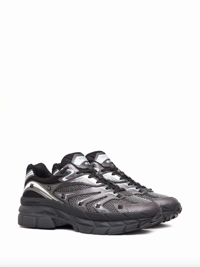 Valentino Garavani MS-2960 Low-Top Trainer in Fabric and Calfskin