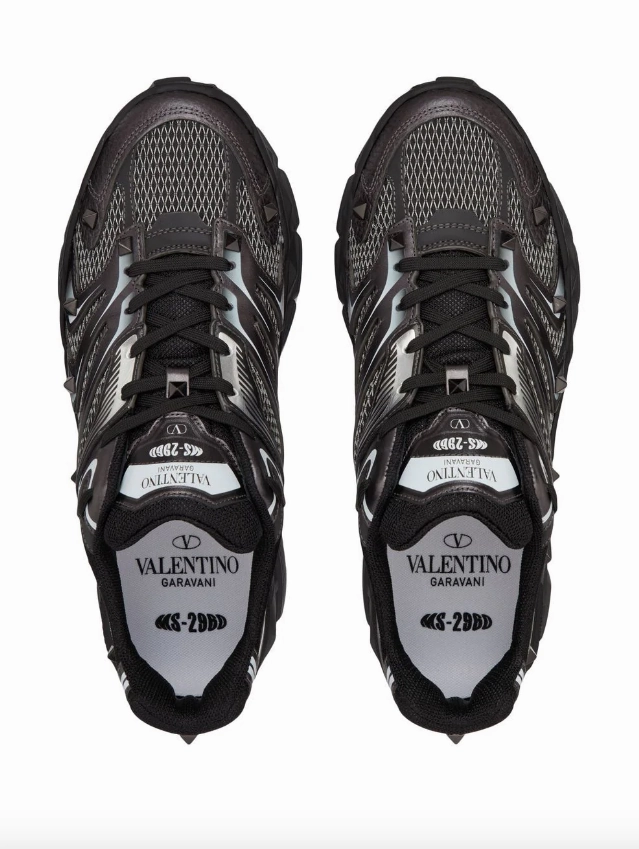 Valentino Garavani MS-2960 Low-Top Trainer in Fabric and Calfskin