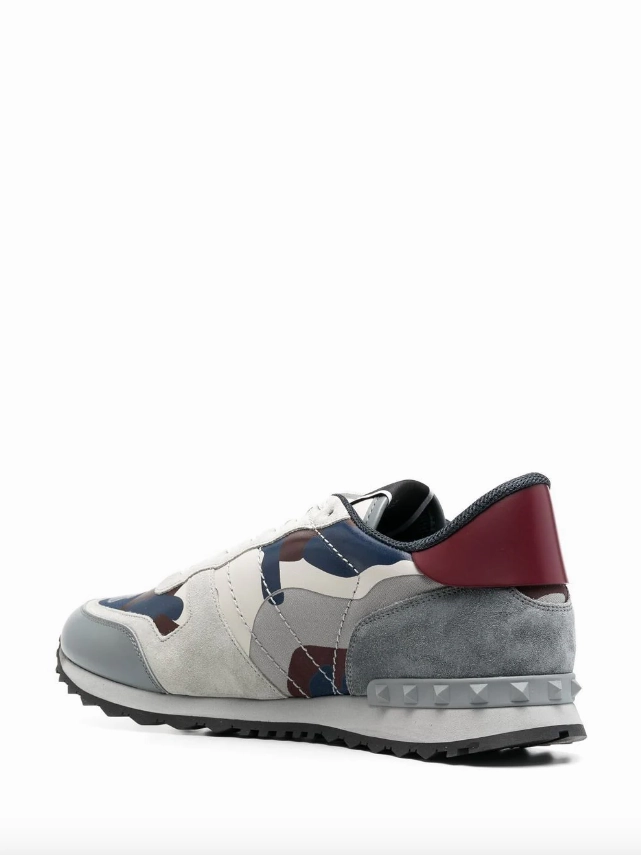 Valentino Garavani Rockrunner Camouflage fabric and nappa leather sneaker.