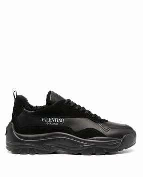 Valentino Garavani shearling lined low-top sneakers Mens Shoes online flash sale