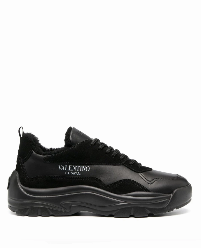 Valentino Garavani shearling lined low-top sneakers Mens Shoes online flash sale