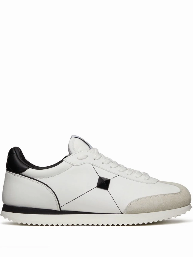 Valentino Garavani Stud Around Low-Top Trainer in Calfskin and Nappa Leather Mens Shoes online flash sale