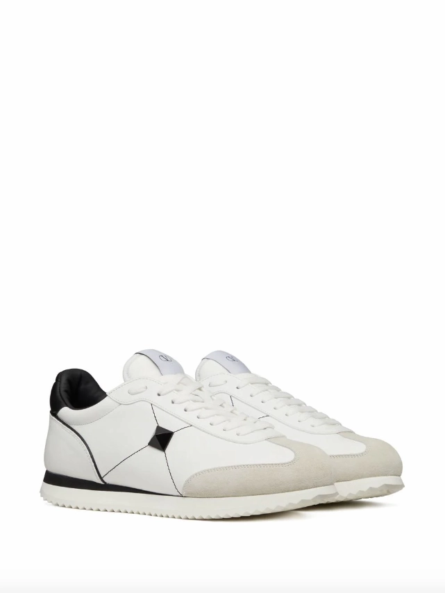 Valentino Garavani Stud Around Low-Top Trainer in Calfskin and Nappa Leather
