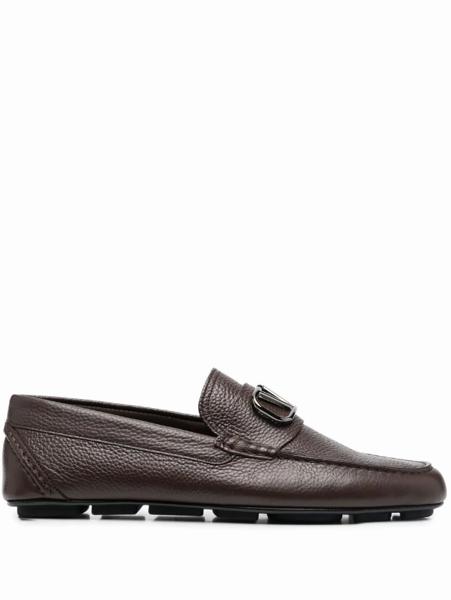 Valentino Garavani VLOGO leather loafers Mens Shoes online flash sale
