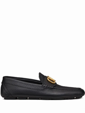 Valentino Garavani VLogo signature driving shoe in grainy calfskin leather Mens Shoes online flash sale