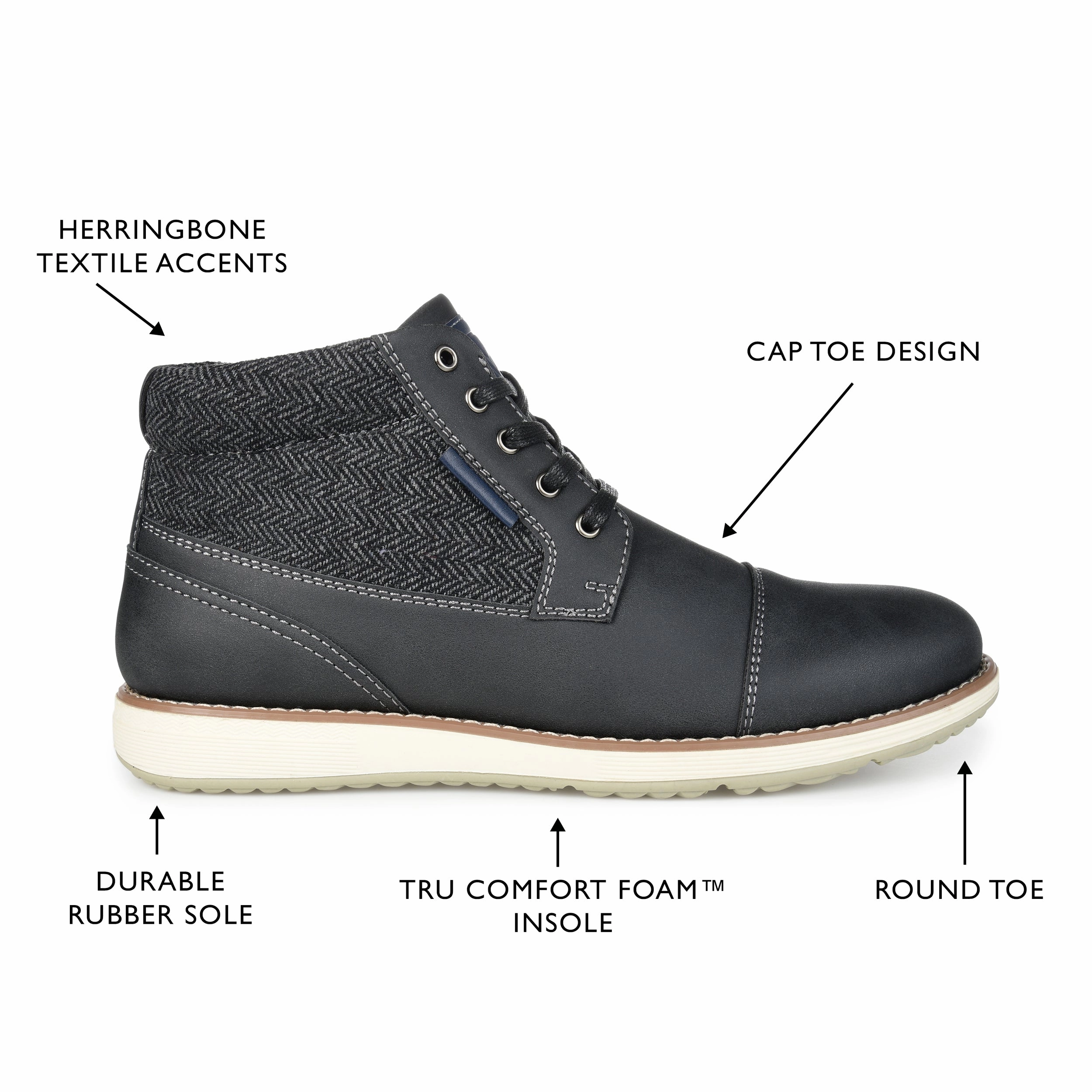 Vance Co. Jones Cap Toe Ankle Boot