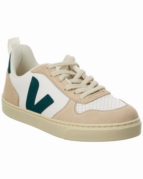 VEJA Small V-10 Laces Leather Sneaker Discount Girls Shoes with deals