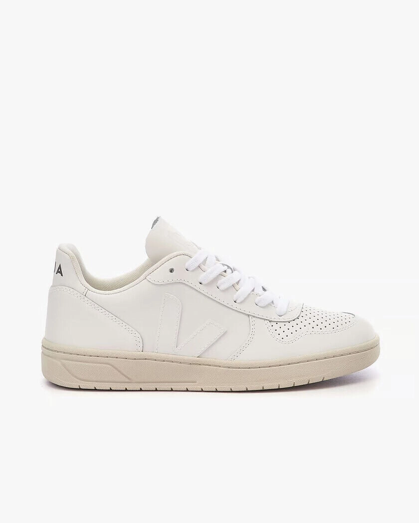 Veja V-10 VX0201270A Sneakers Women's White Leather Low Top Comfort Casual Shoes