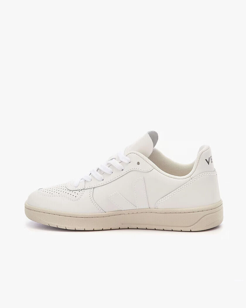 Veja V-10 VX0201270A Sneakers Women's White Leather Low Top Comfort Casual Shoes