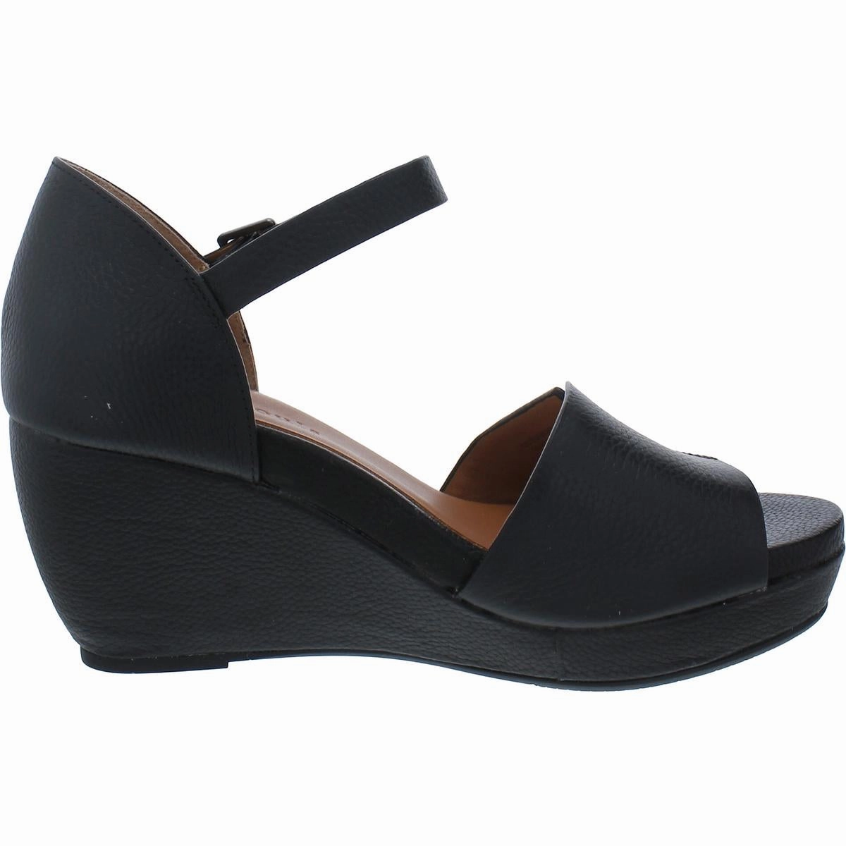 Vera Womens Leather Peep-Toe Platform Sandals