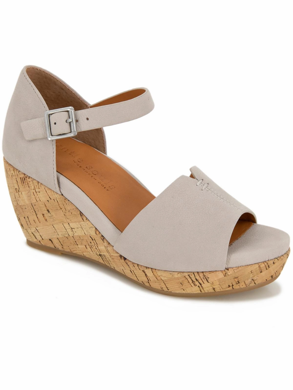 Vera Womens Leather Peep-Toe Platform Sandals