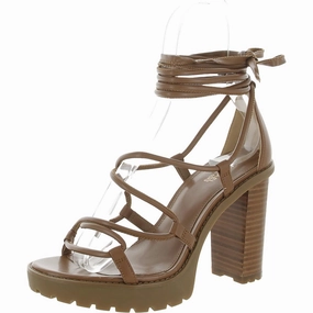 Vero Womens Leather Ankle Tie Platform Sandals Promo offer on Womens Sandals