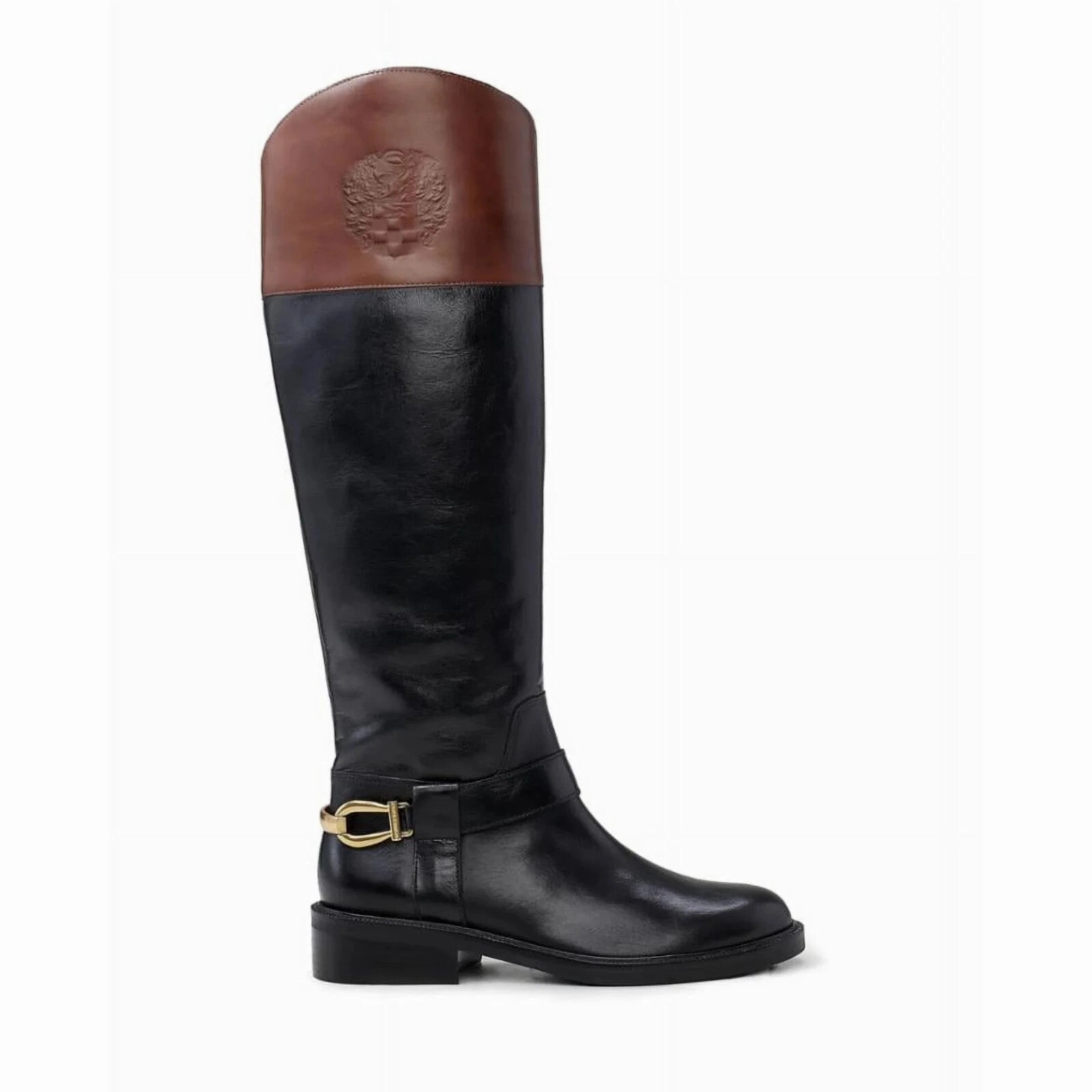 Vince Camuto Amanyir Boots Women's US 7 Black Leather Knee-High Riding ZPO3524