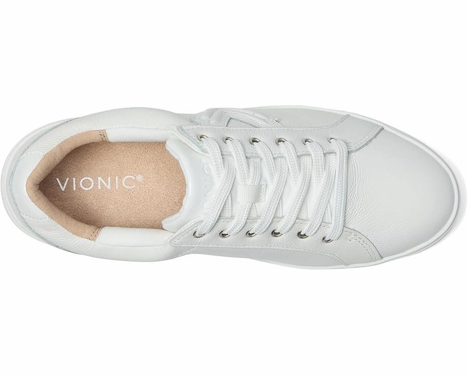 Vionic Kearny Sneakers Women's US 10 White Leather Lace-Up Casual Shoes KHD2516