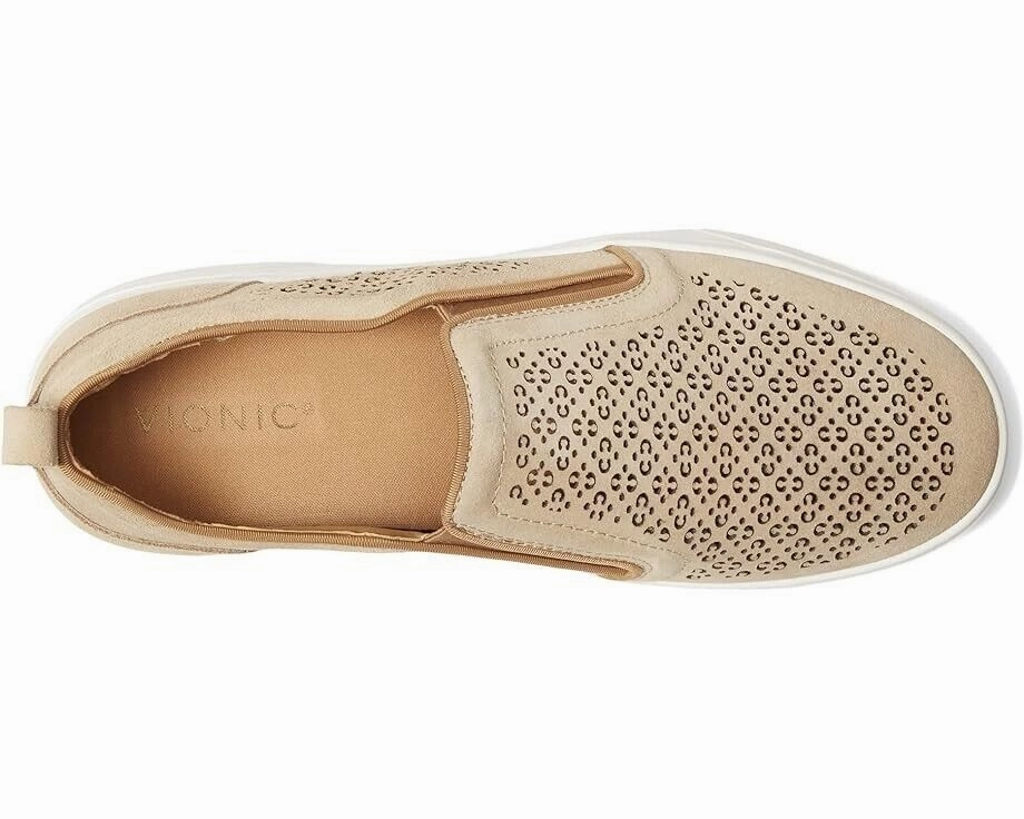 Vionic Kimmie I4686L1-200 Sneakers Women's 9 Tan Perforated Slip On Shoes FZP203 (Beige,9)