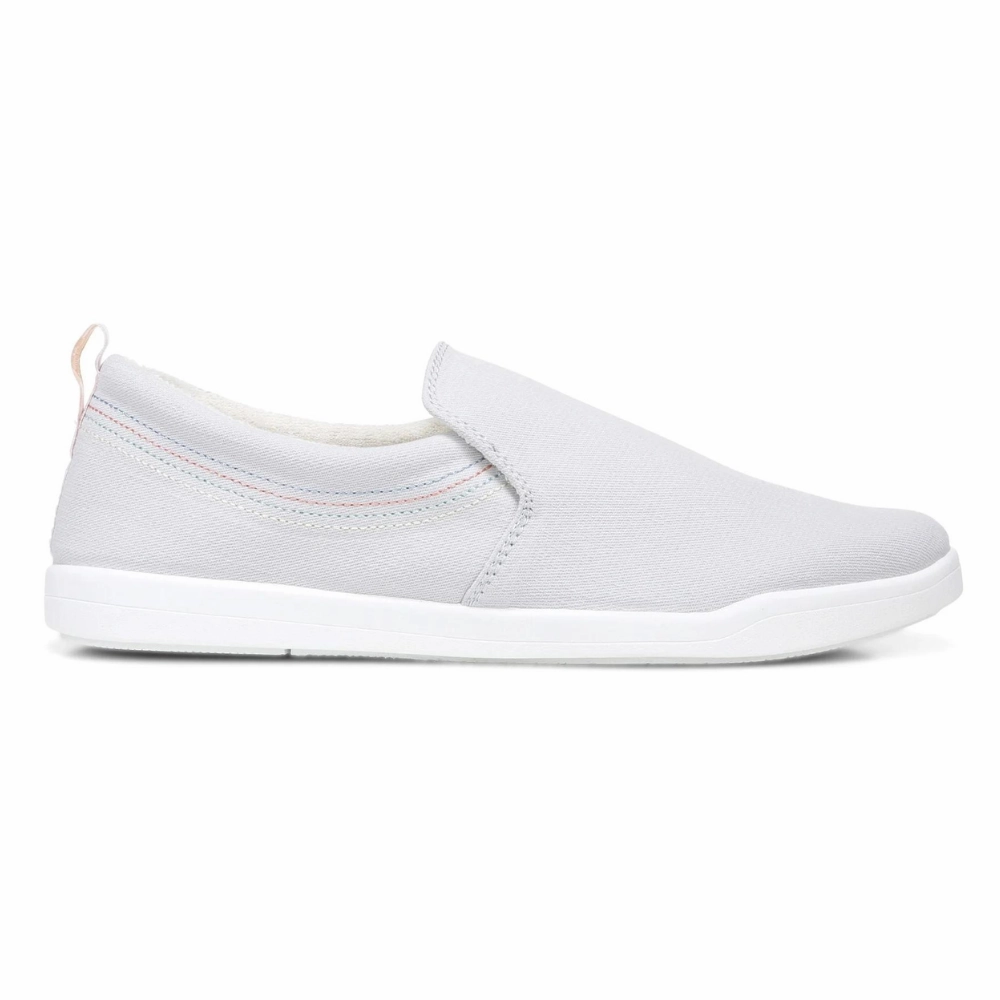 Vionic Marshall H9367F1020 Sneakers Women's 8 Gray Canvas Slip-On Shoes KHD2108