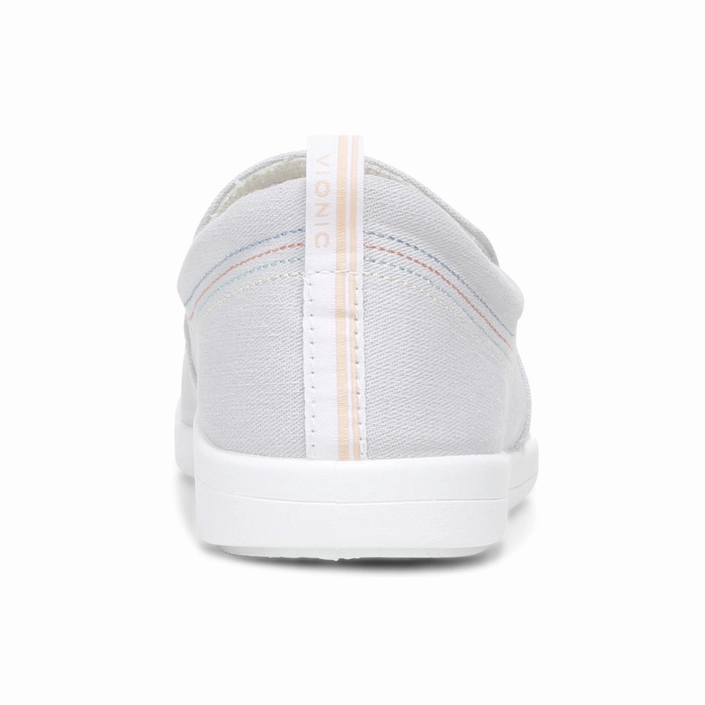Vionic Marshall H9367F1020 Sneakers Women's 8 Gray Canvas Slip-On Shoes KHD2108
