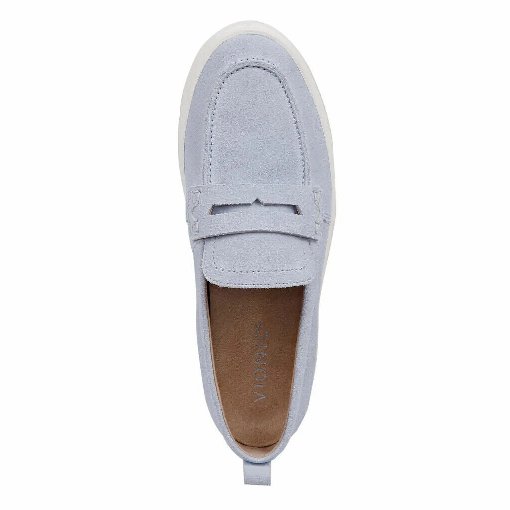 Vionic Uptown Slip-on I6609L1-402 Women's US 9 Blue Suede Comfort Loafers VDA323