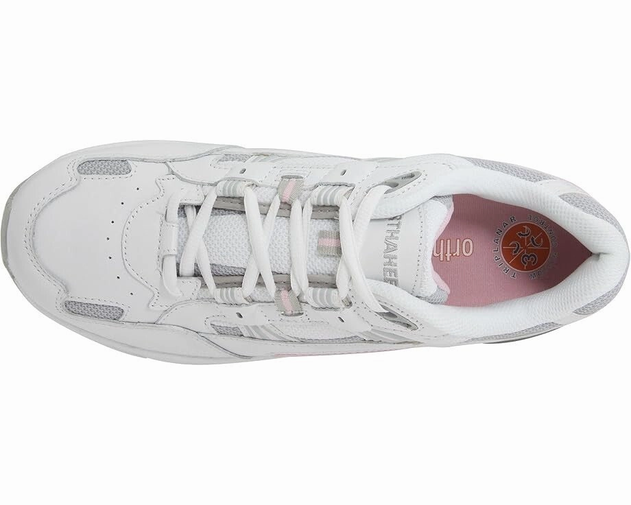 Vionic Walker Sneakers Women's US 7 White Leather Lace Up Athletic Shoes KHD2397