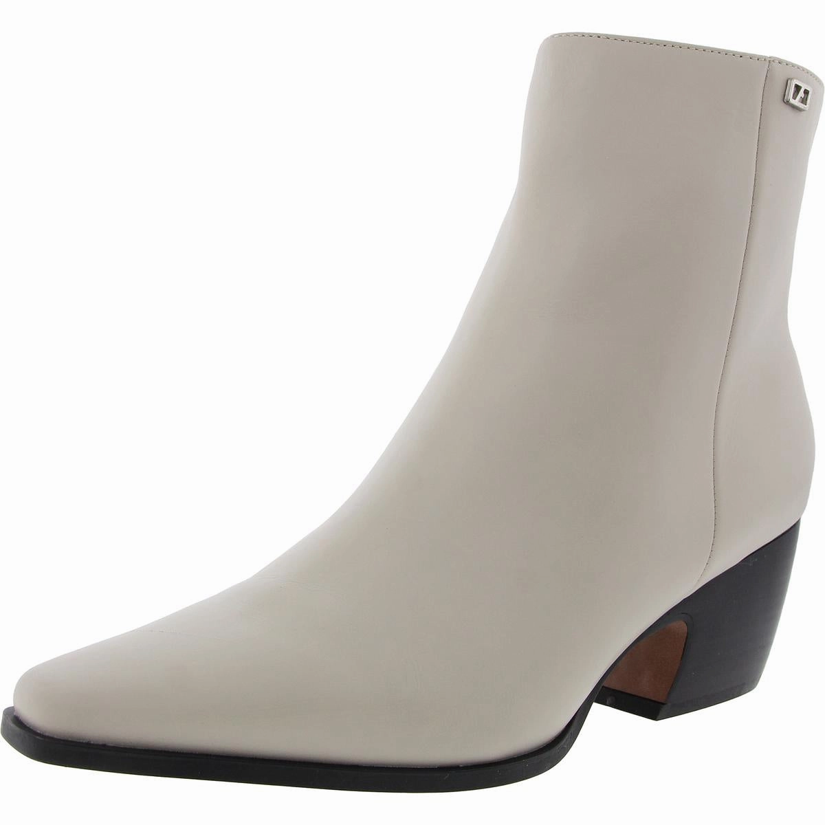 Vivian Womens Leather Zipper Ankle Boots